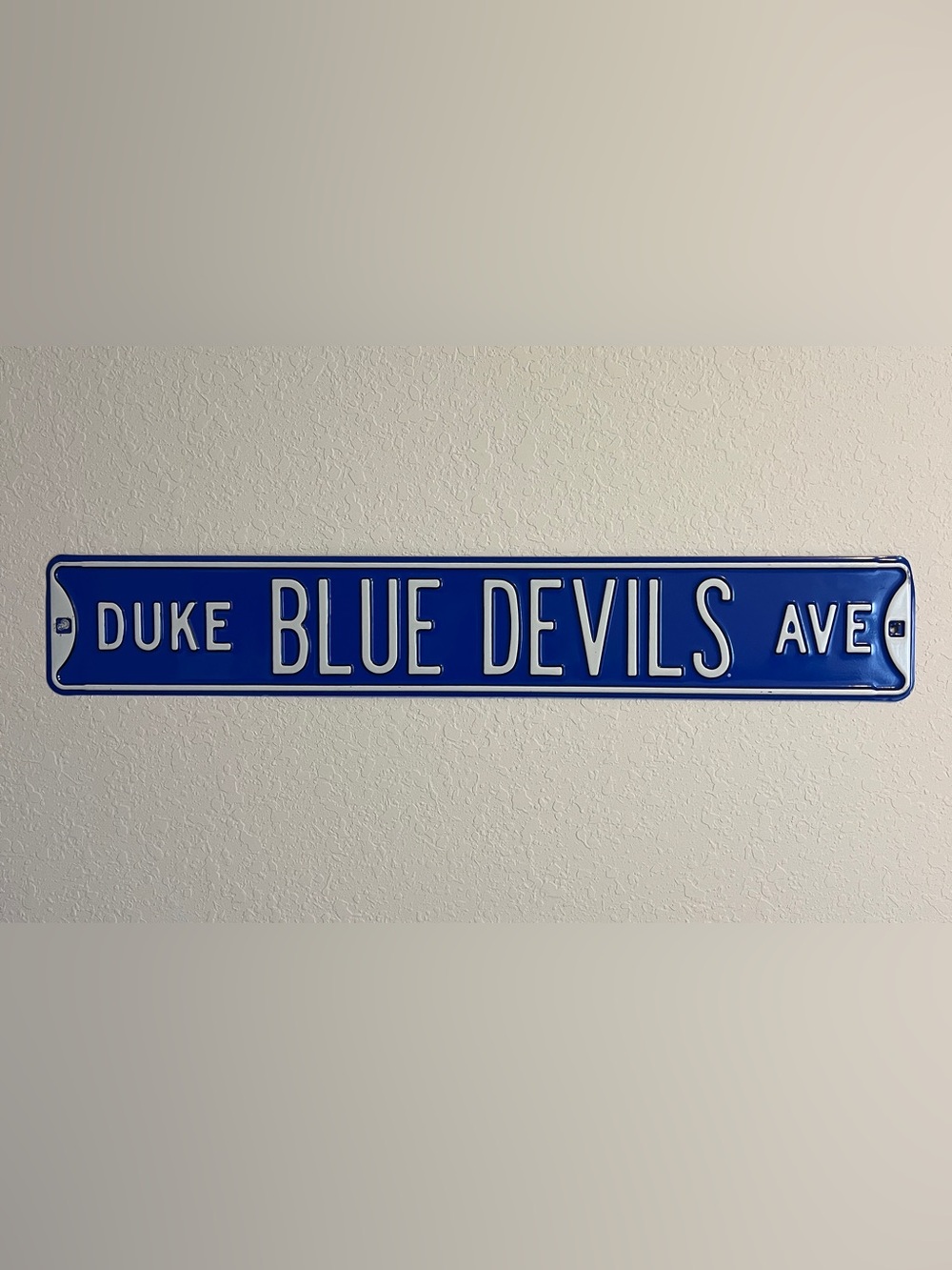NCAA Blue and White 'Blue Devil' Vertical Wall Sign